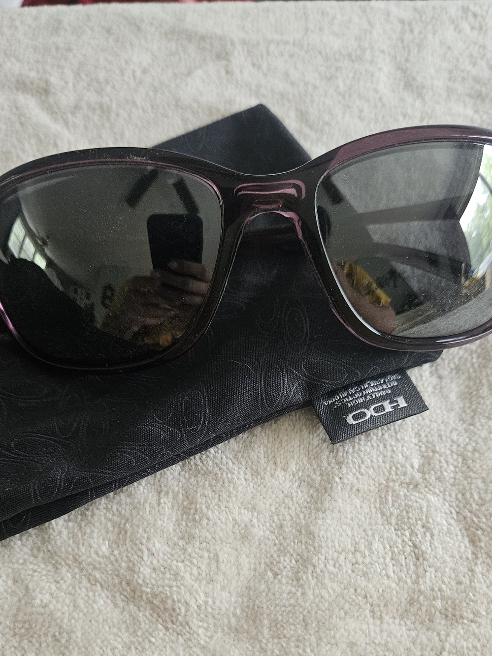 Oakley Women's Black Sunglasses with Purple Trim